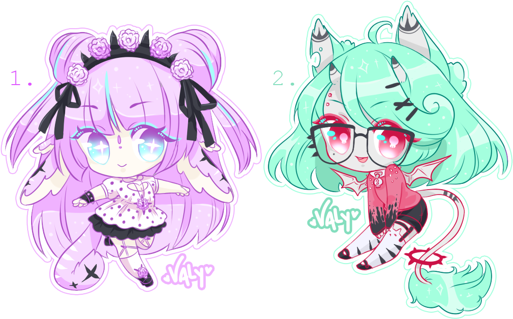 Clip Download Closed Adopts Pastel Goth Punk Baby Wingus - Chibi Pastel Goth (1063x681), Png Download