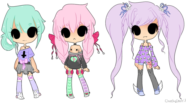 Pastel Goth Aesthetics - Anime Pastel Goth Chibi (640x360), Png Download