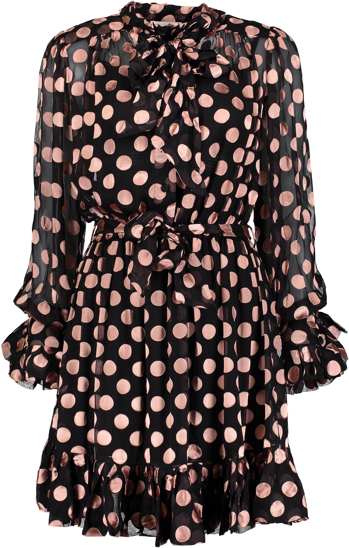 Unbridled Tie Neck Dress Black Rose Dot (1280x1920), Png Download