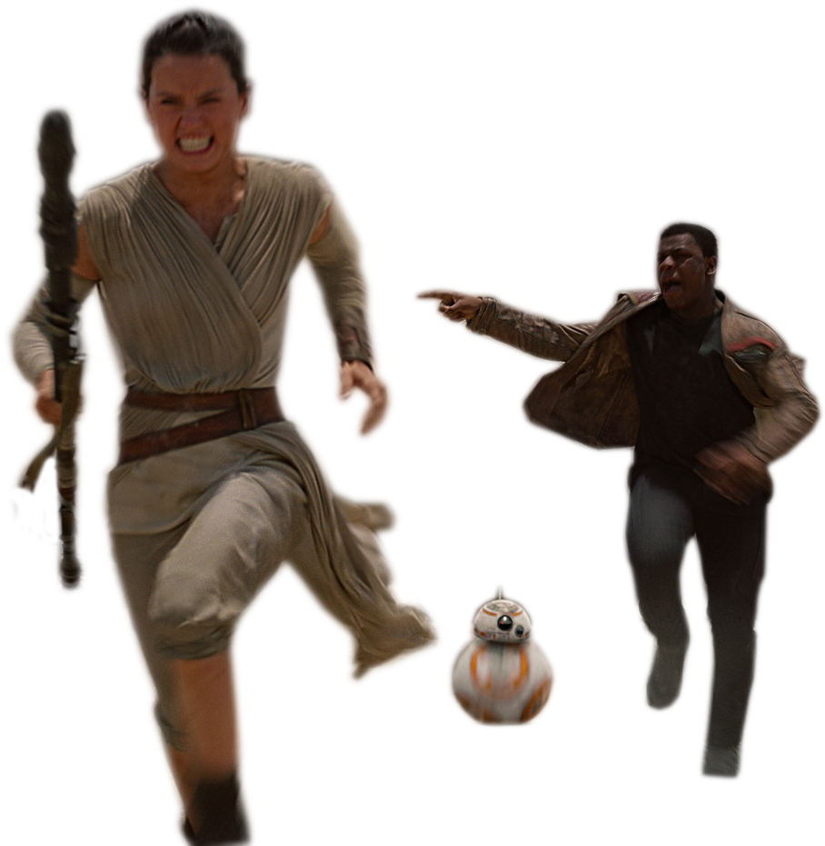 Finn & Rey Running Cutout [single Cutouts Included - Finn And Rey Png (1920x1080), Png Download