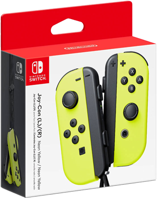 Nintendo Switch Joycon Dual Pack Neon Yellow - Nintendo Switch Joy Con (350x438), Png Download