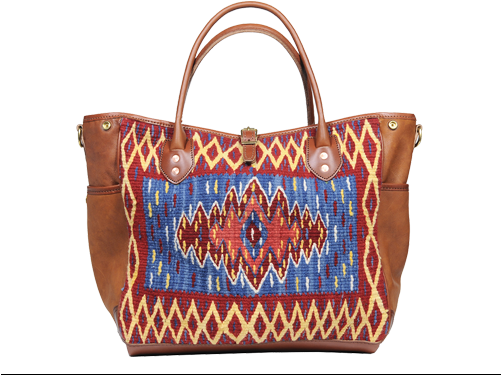 8157 Blanket Tote W Strap Saltillo Diamond (500x400), Png Download