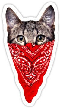 Gangster Cat By Clingcling - Gangsta Cat (375x360), Png Download