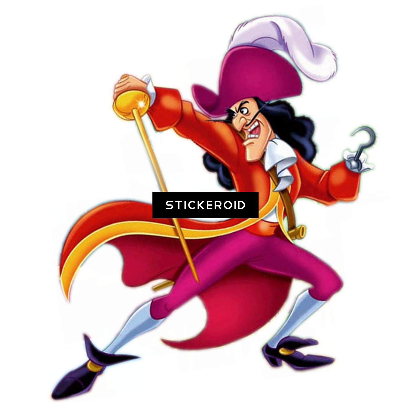 Captain Hook Cartoons Disney - Peter Pan Capitaine Crochet (1394x1392), Png Download