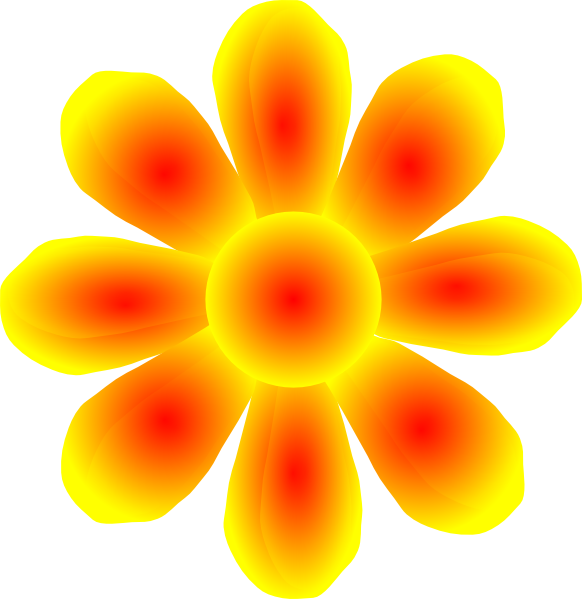 Yellow Flower Clipart Flower Petal - Cross-stitch (582x599), Png Download