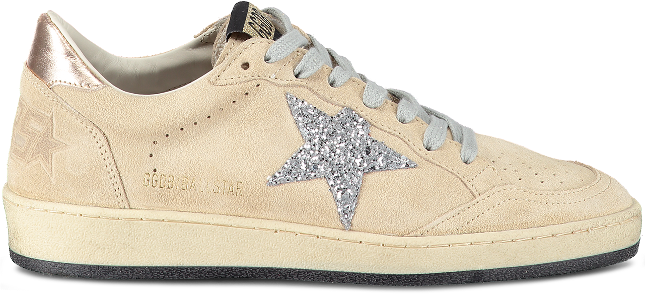 Ball Star Sneaker Beige Silver Glitter - Golden Goose Deluxe Brand (1280x1920), Png Download