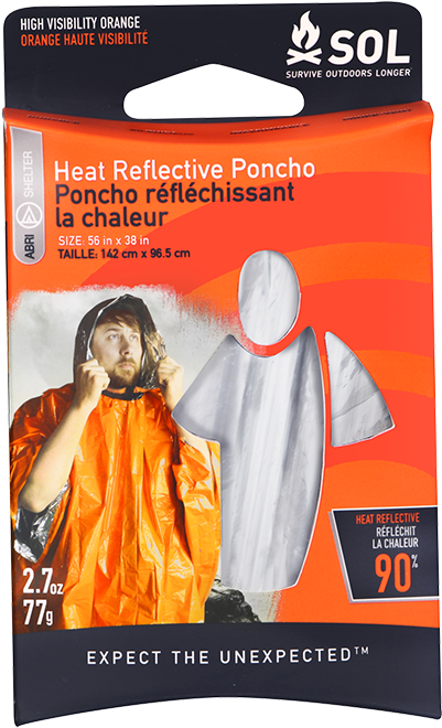 Sol Heat Reflective Survival Poncho Sol Heat Reflective - False Adventure Medical Sol Series Rescue Flash Mirror (1000x1000), Png Download