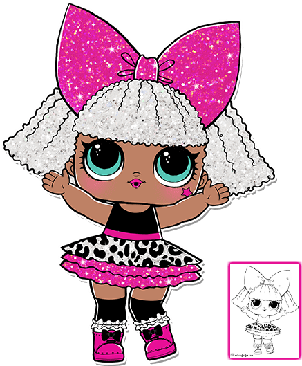 Color Your Favorite Lol Surprise Doll - Lol Surprise Glitter Diva Png (462x550), Png Download