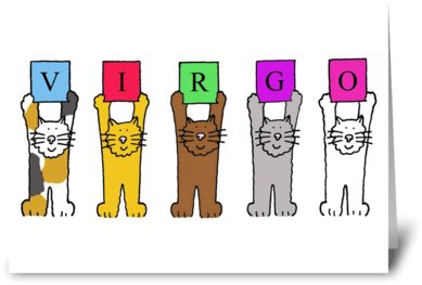 Virgo Cartoon Cats Greeting Card - Gay Male Wedding, Civil Union Or Marriage. Card (424x349), Png Download