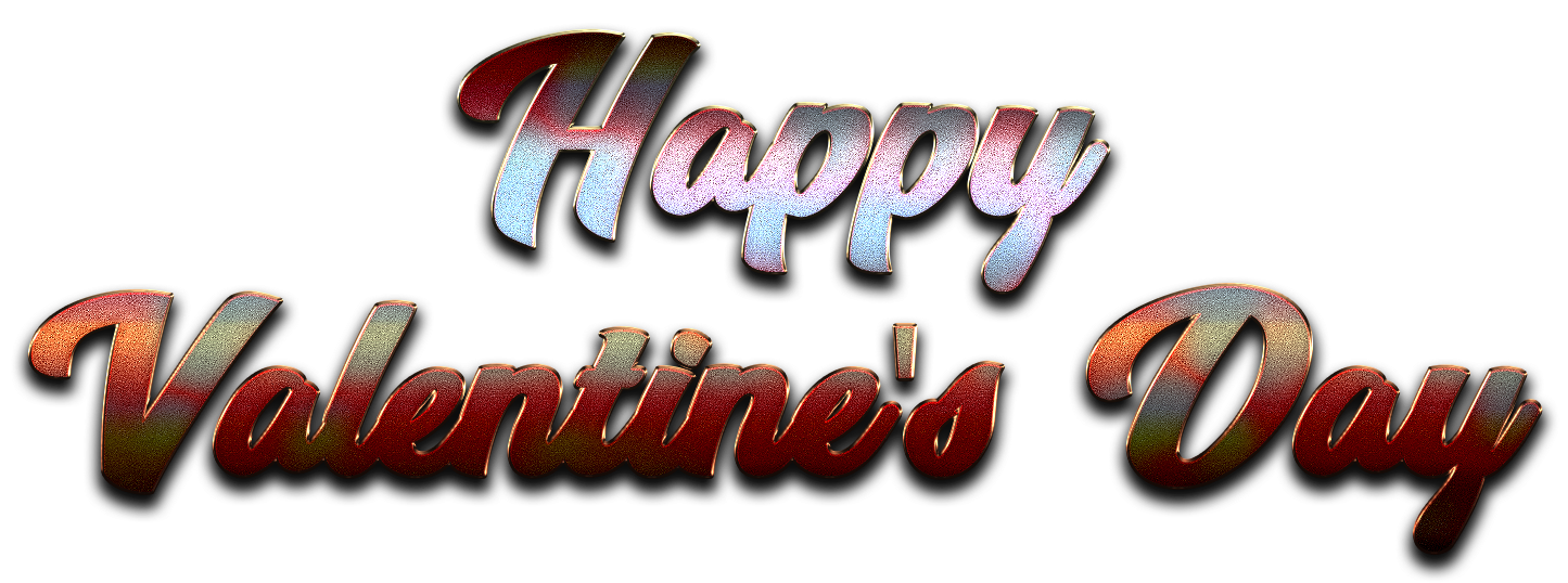 Happy Valentines Day Word Png Clipart - Graphic Design (1467x642), Png Download