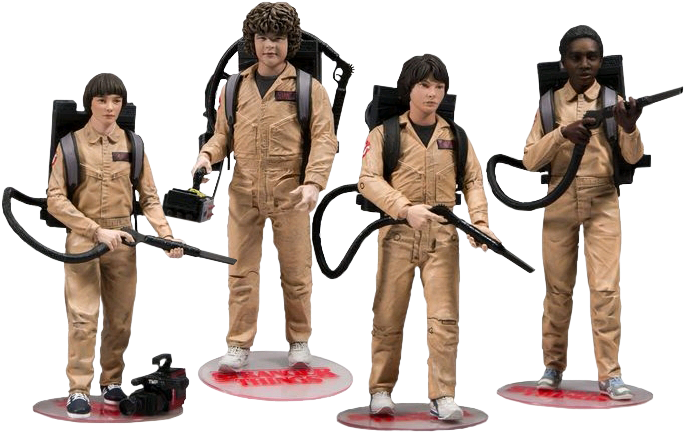 Stranger Things Ghostbusters Deluxe 4-pack - Stranger Things Ghostbusters Figures (702x500), Png Download