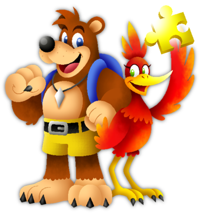 Made In And Edited By Banjo-kazooie Is A Platform Video - Banjo Kazooie Cartoon (400x424), Png Download