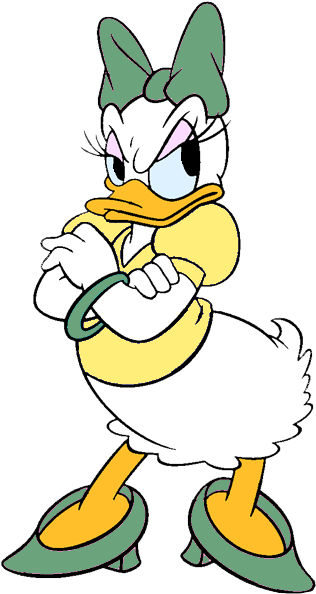 Angry Duck Png - Daisy Duck Angry Png (350x613), Png Download