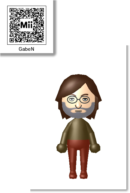 Gaben As A Mii Character - Cartoon (440x660), Png Download