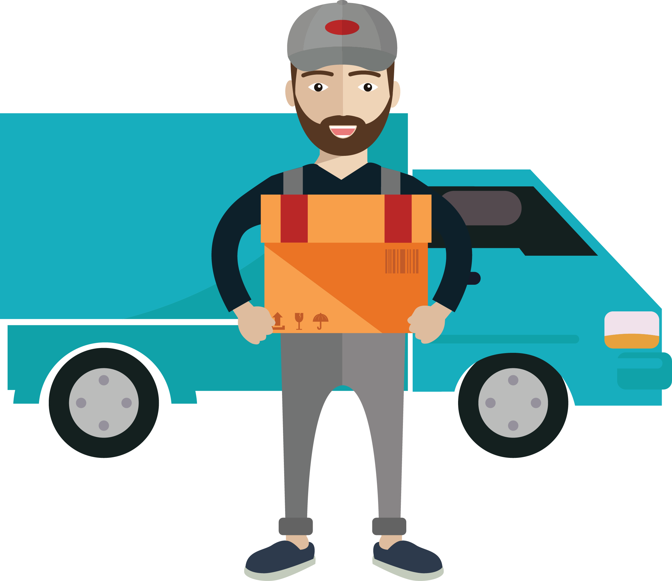Delivery Courier Royalty Free Illustration - Courier Png (2218x1920), Png Download