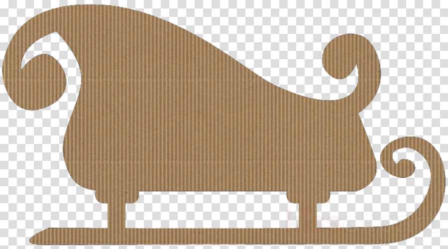 Cardboard Santa Sleigh Clipart Santa Claus Reindeer - Paper Accents Chipboard Shape Sleigh 6 Pc. Natural (900x500), Png Download