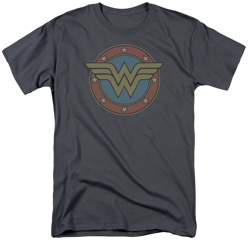 Classic Wonder Woman Logo T-shirt - Jurassic Park - Faded Logo T-shirt Size Xxl (998x967), Png Download