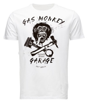 Gas Monkey White Piston T Shirt 557070k - Active Shirt (1050x350), Png Download