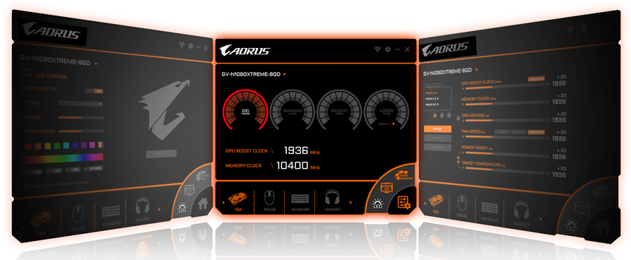 Clock Speeds, Voltage, Fan Performance, Power Target - Gv N208tgaming Oc 11gc (900x378), Png Download