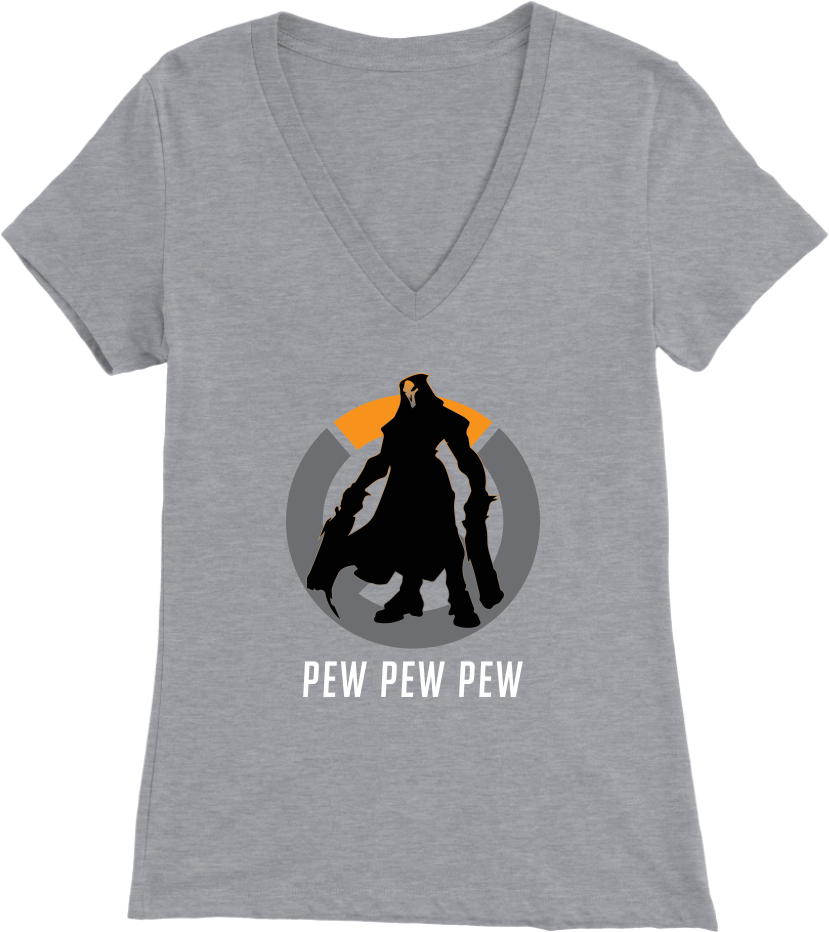 Overwatch Reaper Women's V Neck T Shirt - T-shirt (1024x1024), Png Download