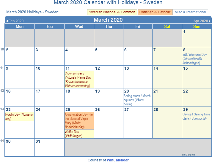 March 2020 Calendar Sweden - November 2018 Holiday Calendar (720x558), Png Download