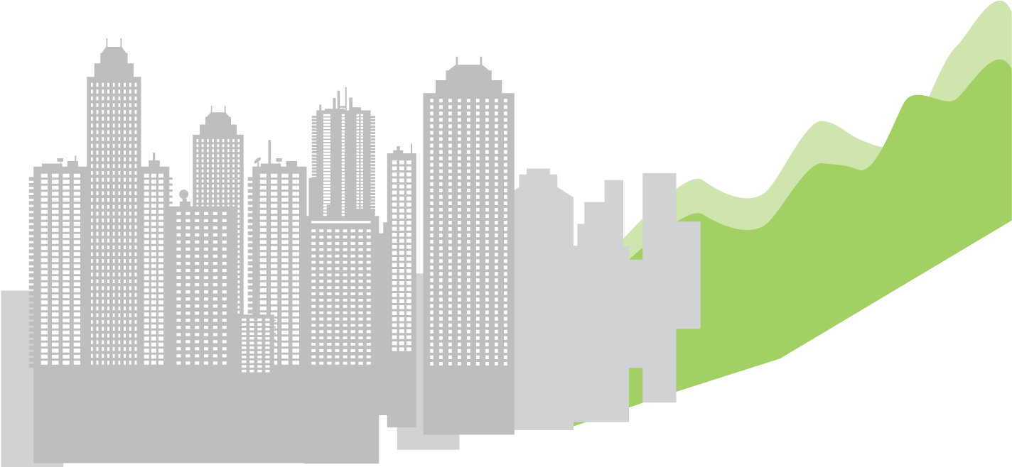 City And Mountains - Commercial Building (2000x982), Png Download