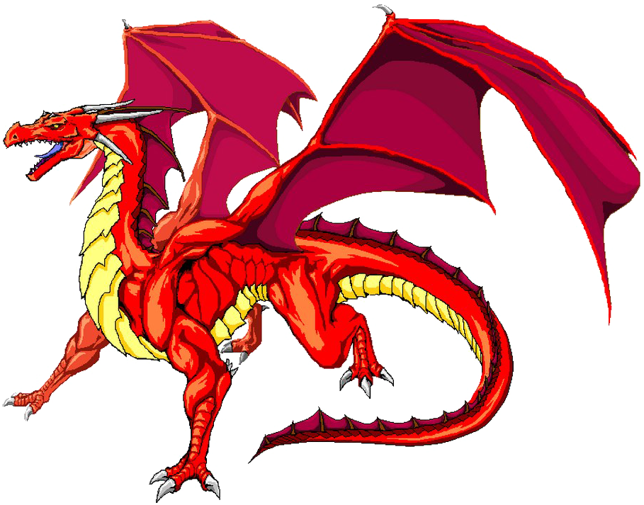 Red Dragon Transparent - Cartoon Red Dragon Png (922x720), Png Download
