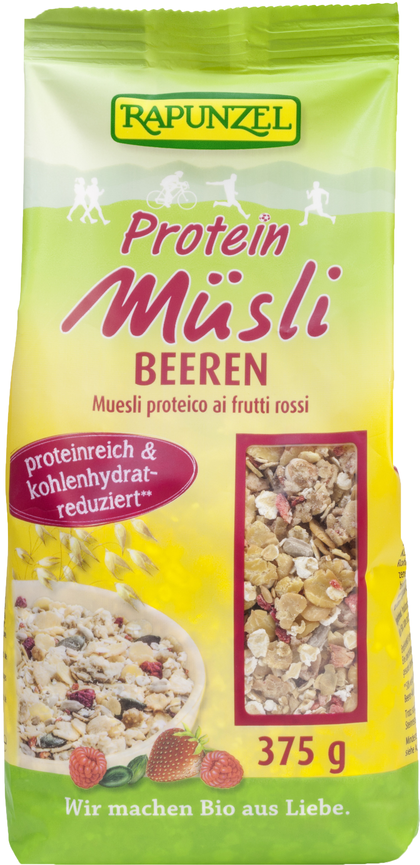 Protein Müsli Beeren Rapunzel - Rapunzel Organic Protein Muesli Chocolate Nut, 375g (3033x3033), Png Download