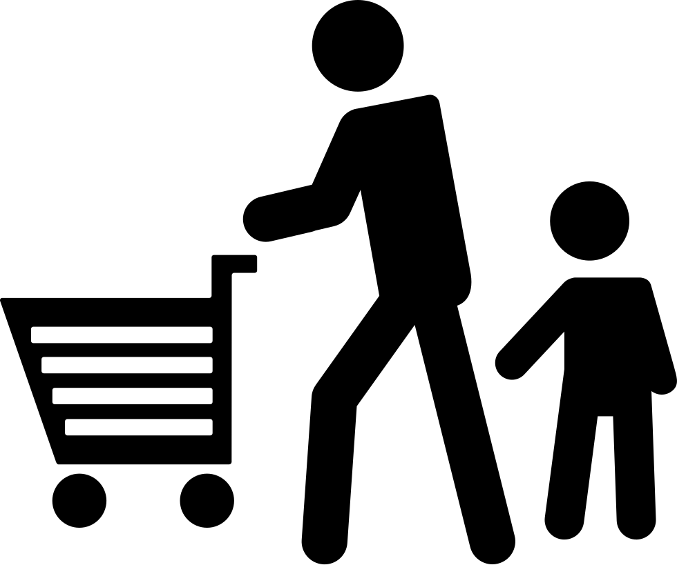 Father On Shopping With His Son Comments - Shopping Person Icon Png (980x819), Png Download