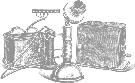 Vintage-phone (638x511), Png Download