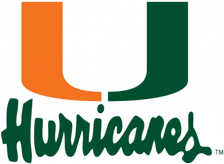 Miami Hurricanes Iron Ons - Miami Hurricanes Logo (750x930), Png Download