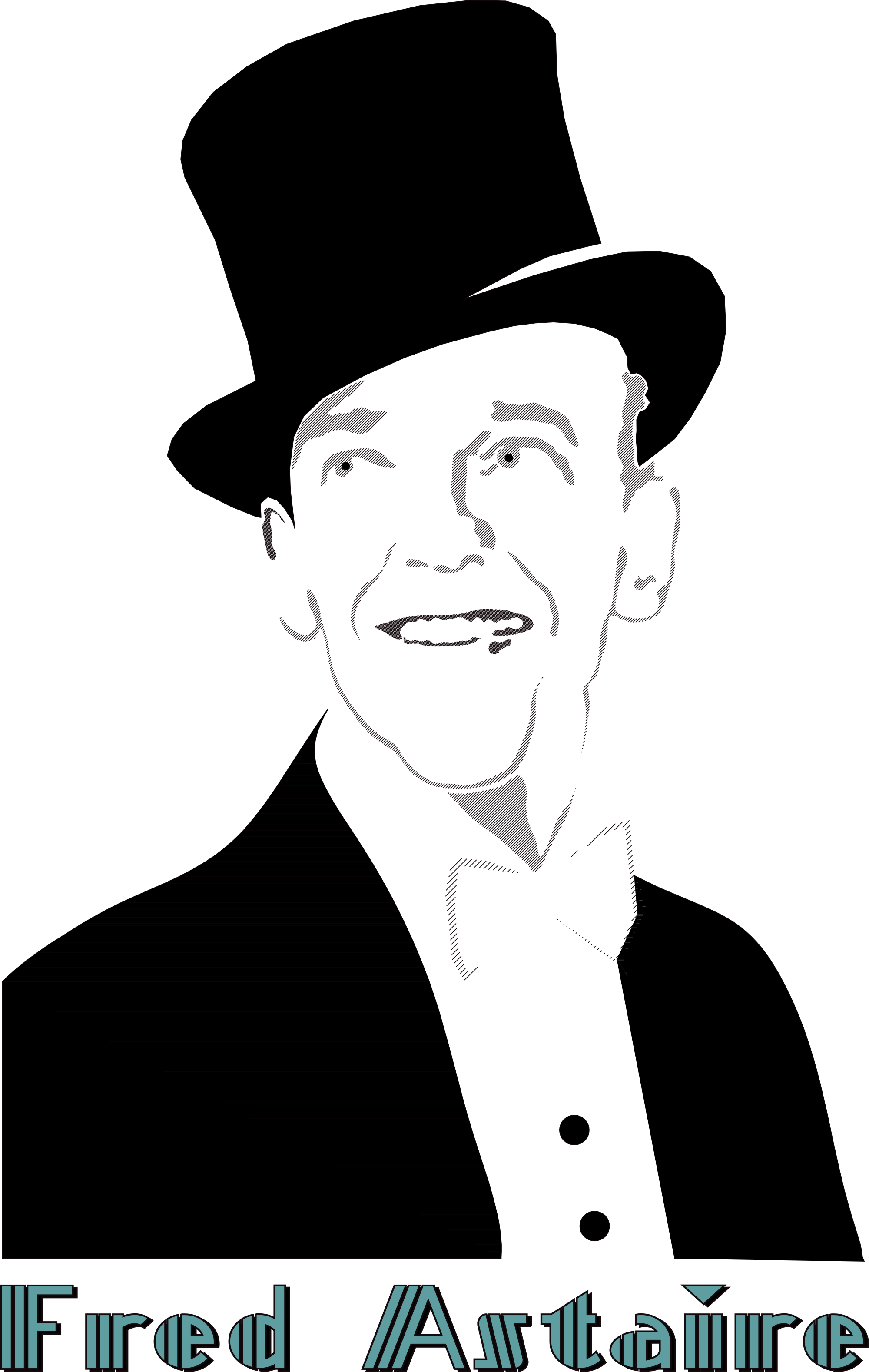 Free Stylish Man In Top Hat Clipart Clipart Image - Fred Astaire Clip Art (2000x3158), Png Download