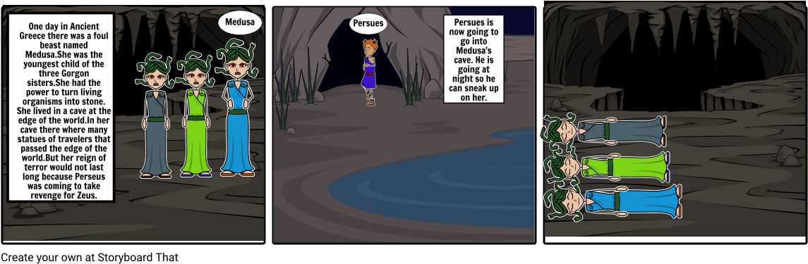 The Story Of Medusa - Cartoon (1164x385), Png Download