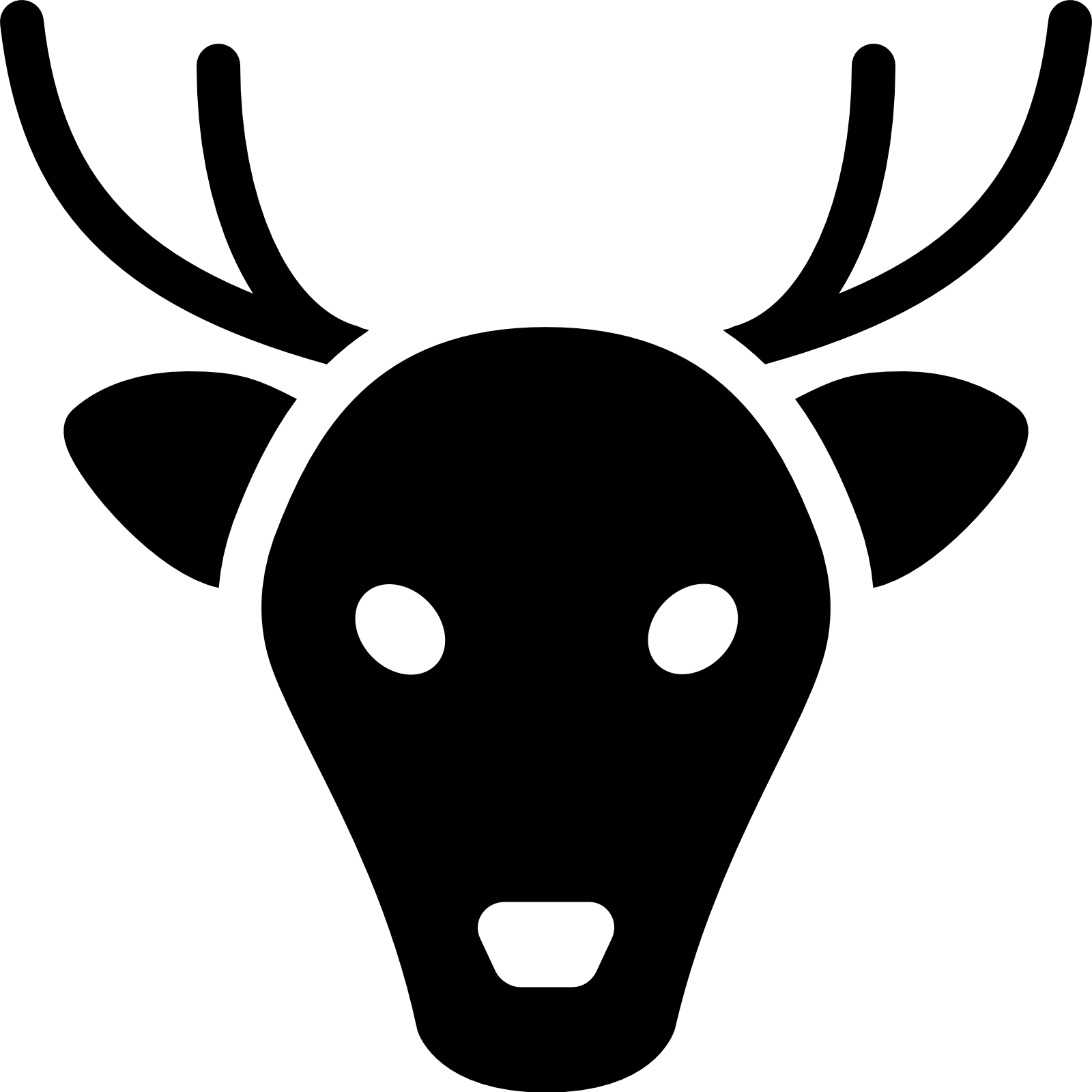 Deer Filled Icon - Icon (1600x1600), Png Download