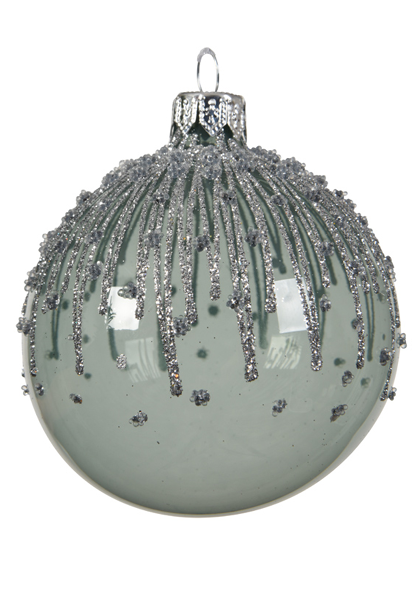 Pale Mint Green Ombre Glitter Effect Bauble - Mint Groene Kerstballen (630x630), Png Download
