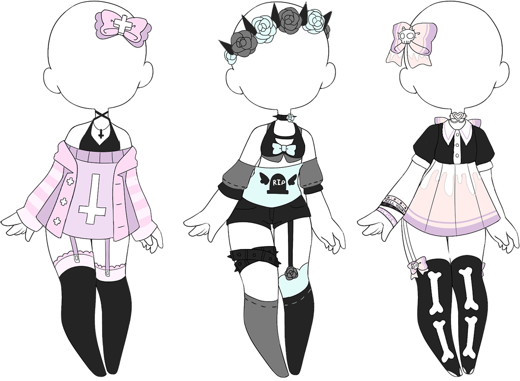Pastel Goth Outfits - Pastel Goth Outfit Drawings (1125x825), Png Download