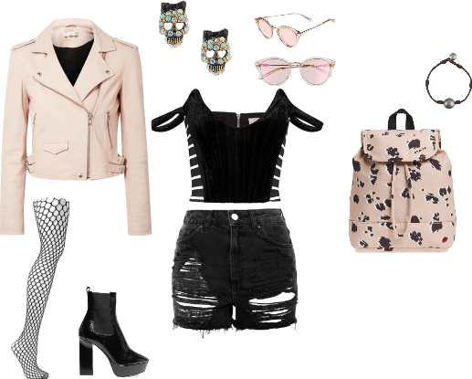 Pastel Goth - Leather Jacket (517x415), Png Download