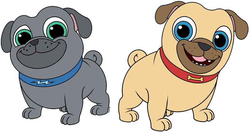 Image Download Pug Clipart Dpg - Puppy Dog Pals Drawing (795x421), Png Download
