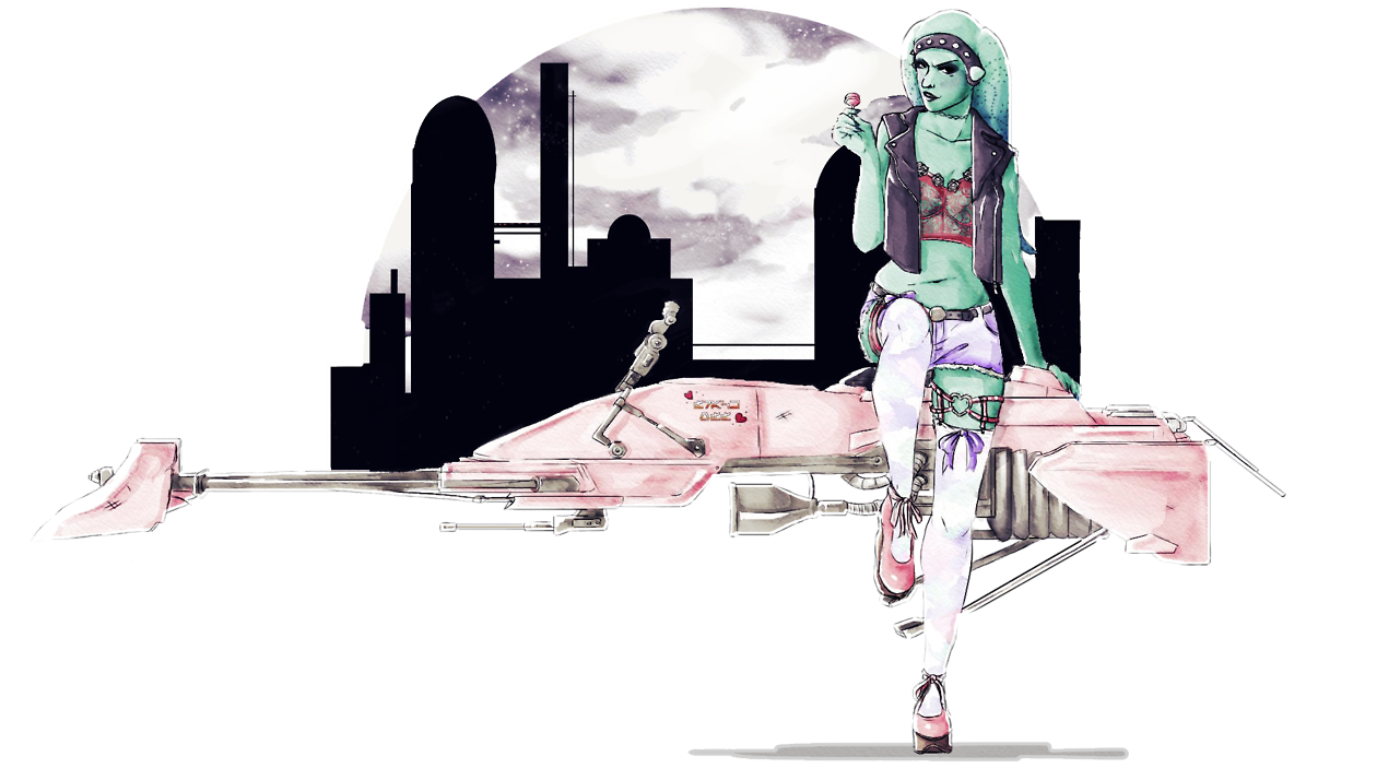 Idap Of A Pastel Goth Twi'lek - Illustration (1280x739), Png Download