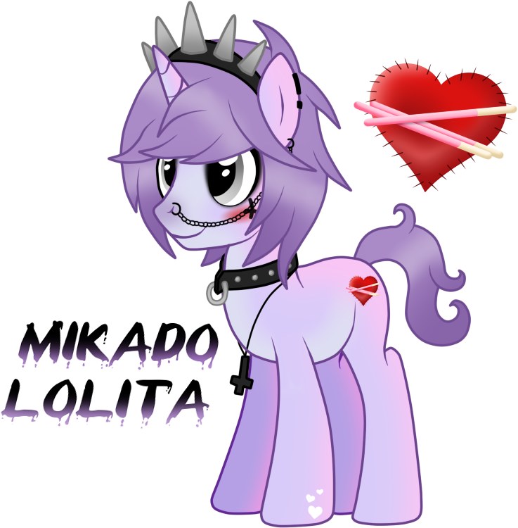 Mikado Lolita The Pastel Gothic Pony - Mlp Pastel Goth Oc (744x761), Png Download