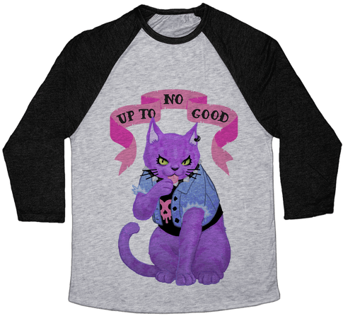 Up To No Good Pastel Goth Kitty Baseball Tee - Heroes Never Die Shirt (484x484), Png Download