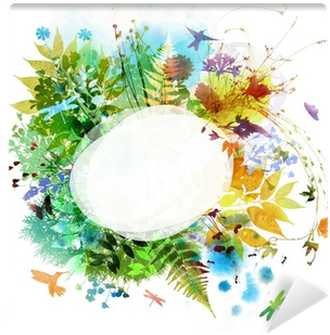 Floral Autumn Design, Watercolor Painting Wall Mural - Stock Photography (400x400), Png Download