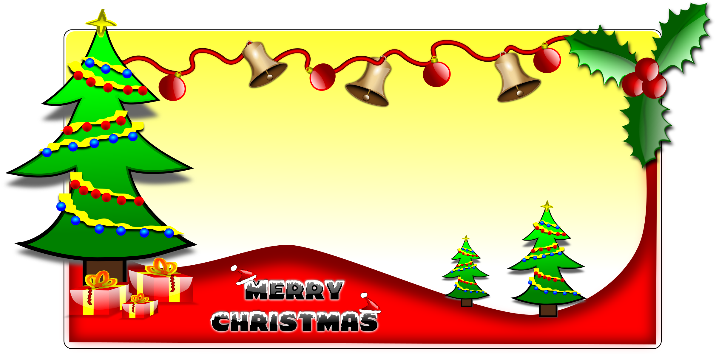 Christmas Ornaments Graphic Library Library - Christmas Gift Tags Clip Art (2400x1189), Png Download