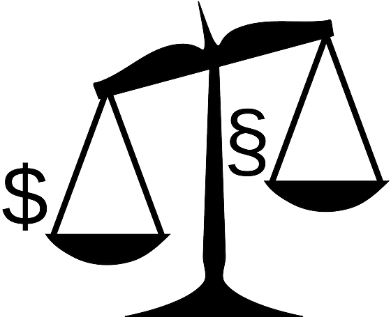 Dollar, Justice, Law, Measurement, Balance, Money - Scales Of Justice Clip Art (640x454), Png Download