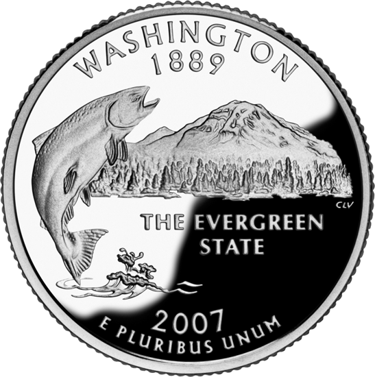 Washington State Quarter - Quarter States (547x550), Png Download