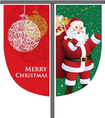 Christmas Street Banners - Santa Claus (400x400), Png Download