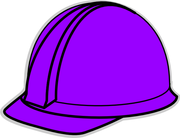 Purple Hard Hat Clip Art At Clker - Clip Art Hard Hat (600x462), Png Download