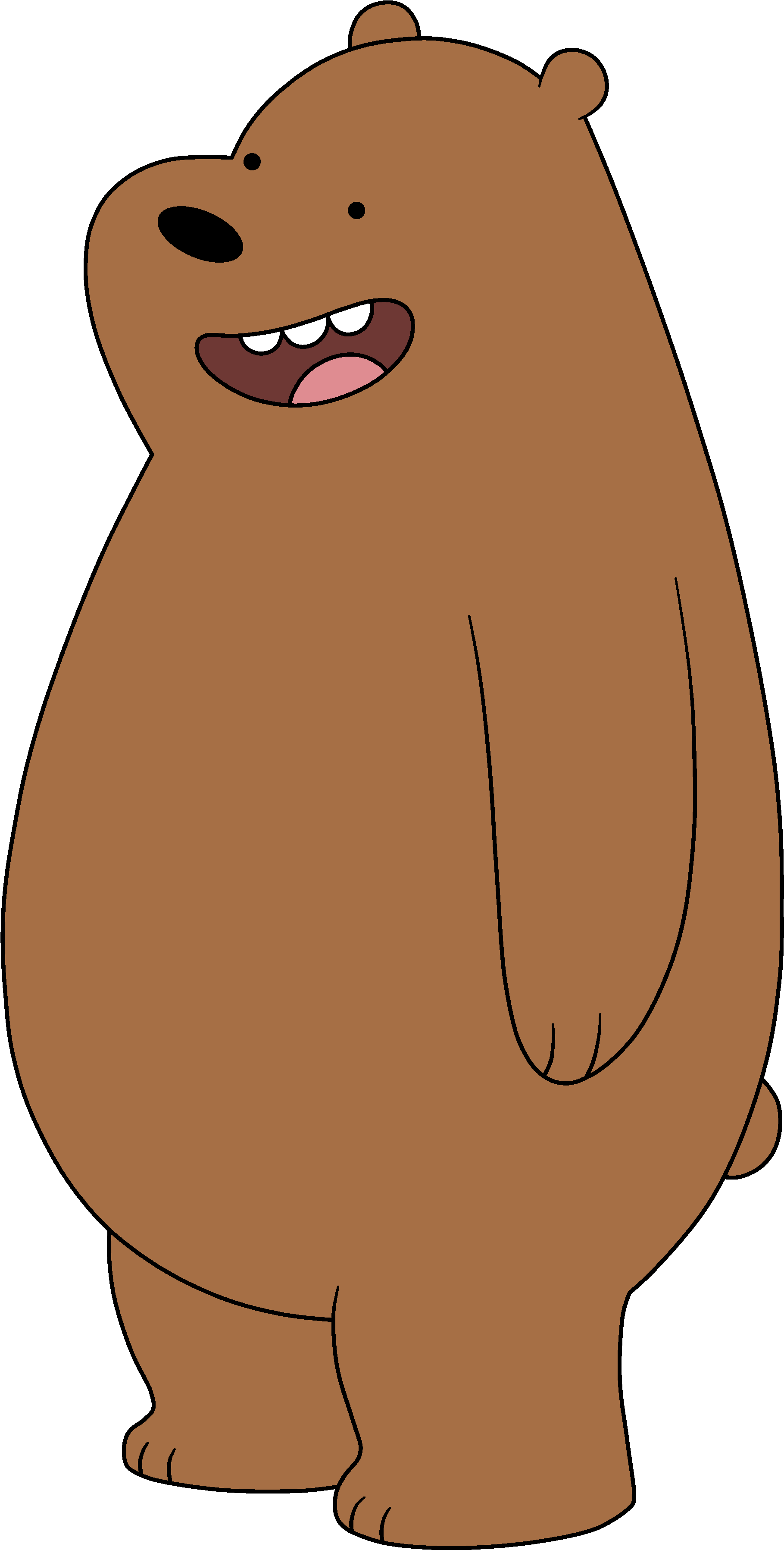 Grizzly Bear Standing - We Bare Bears Grizzly Png (1918x3693), Png Download