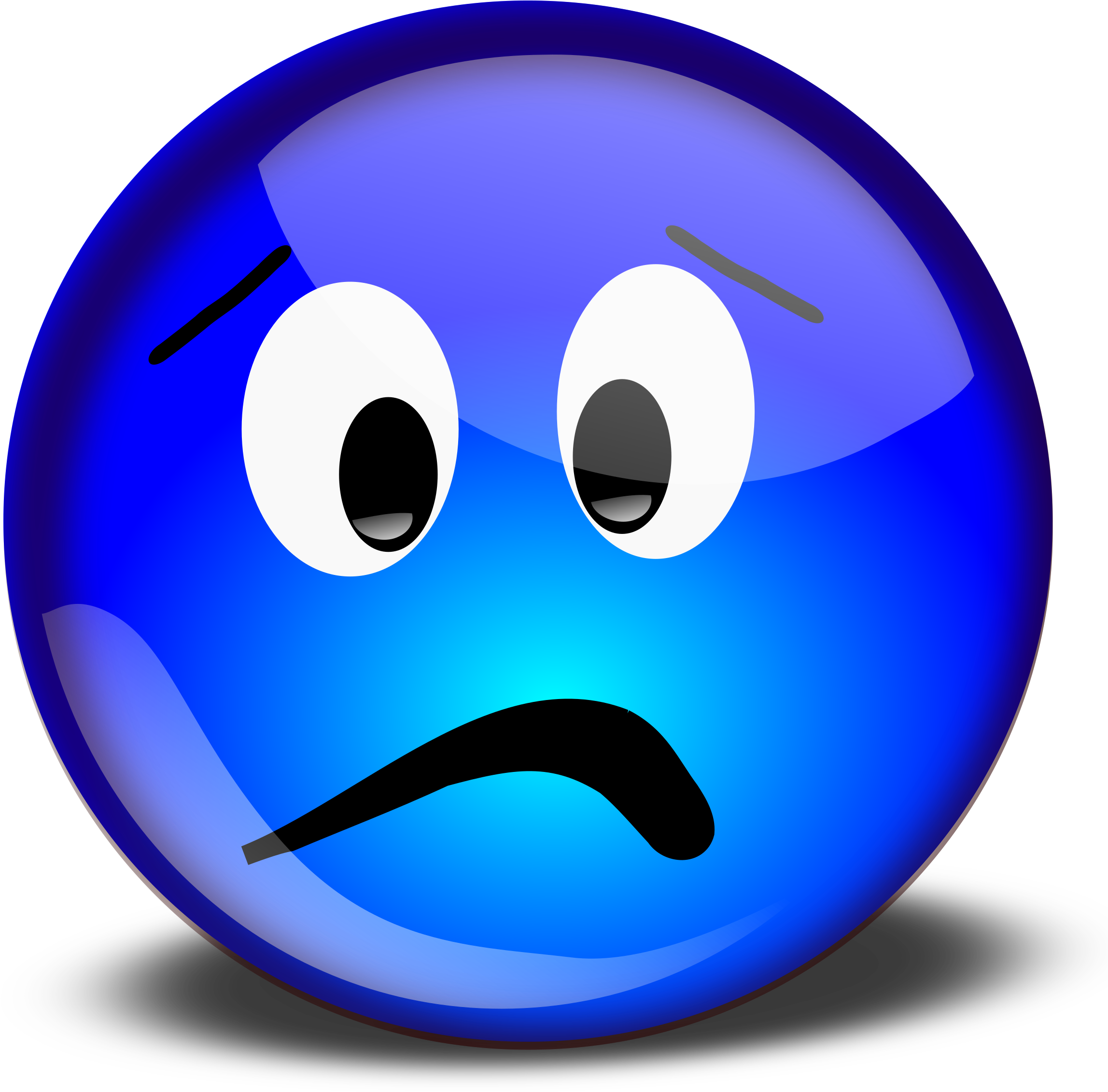 Blur Clipart Sad Face Pencil And In Color Blur Clipart - Blue Sad Smiley Face (900x881), Png Download