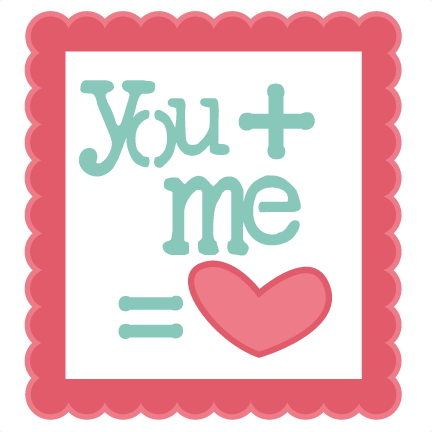 You Plus Me Equals Heart Svg Scrapbook Title Valentines - Miss Kate Cuttables Valentines (432x432), Png Download